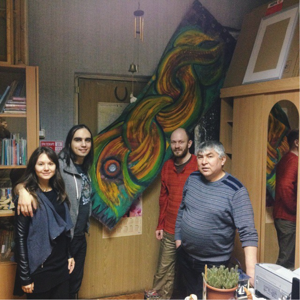 At the office of Izhevskian artists-shamans Uri Kuchyran and Zhon-Zhon Sandyr. 